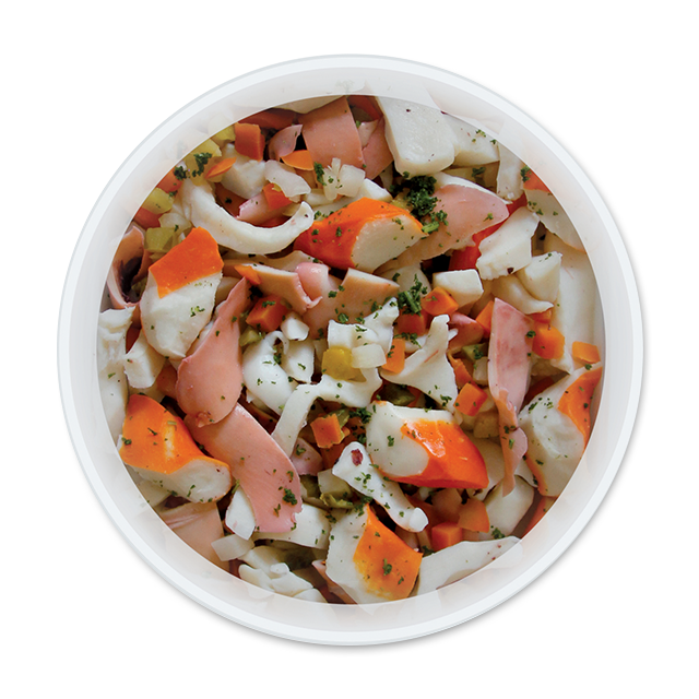 immagine small Seafood salad with vegetables in brine